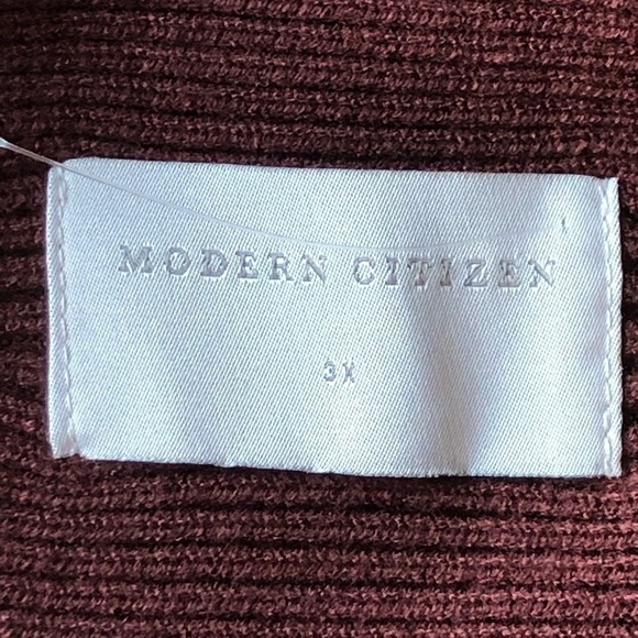 Modern Citizen Sweater The Lou Rib Knit Bell  Sleeve Deep Burgundy Size 3X - Picture 3 of 13